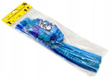 КРЕАТИВНЫЙ НАБОР Проволока Люверсы Помпоны СИНИЙ