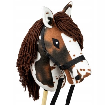 Hobby Horse Skippi A3 гнідий строкатий плямистий Польський кінь на палиці +недоуздок