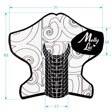 500x Szablon Forma Do Przedłużania Paznokci Akrylem Żelem Rolka MOLLYLAC