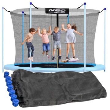SIATKA WEWNĘTRZNA DO TRAMPOLINY 8FT 244/252 6 SŁUPKÓW OGRODOWEJ WYTRZYMAŁA