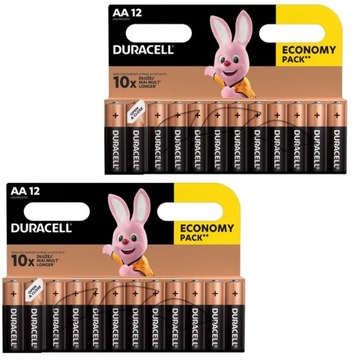 24x ORYGINALNE BATERIE ALKALICZNE DURACELL LR6/AA 10 lat ważności