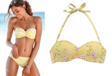 SUNSEEKER Ditsy BIKINI w kwiaty SZYDEŁKO GÓRA BARDOTKA 36B