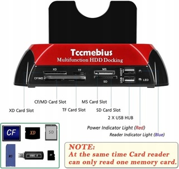 Tccmebius TCC-S862-DE Док-станция с двумя отсеками для жестких дисков USB 2.0 и SATA IDE