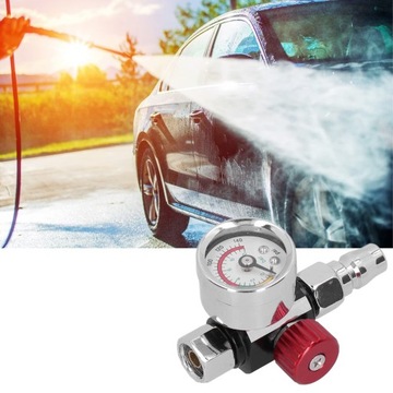 Reduktor Ciśnienia Powietrza Szklany Pistoletu Lakierniczego 1/4 Manometr