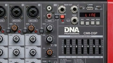 Аудиомикшер 8 каналов DNA CM8-DSP USB MP3 Bluetooth Phantom DJ