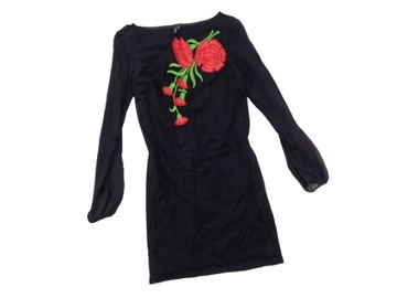 32-34 COTTON CLUB BLACK SUKIENKA APLIKACJE W93