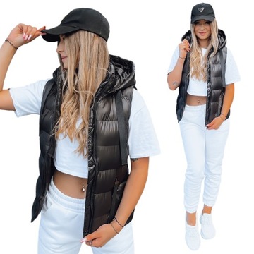 PIKOWANA KAMIZELKA DAMSKA Z KAPTUREM roz. S