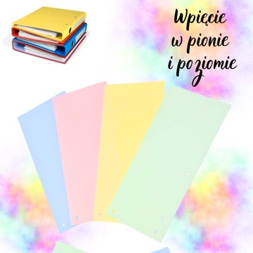 PRZEKŁADKI kartonowe do SEGREGATORA 1/3 MIX KOLOR