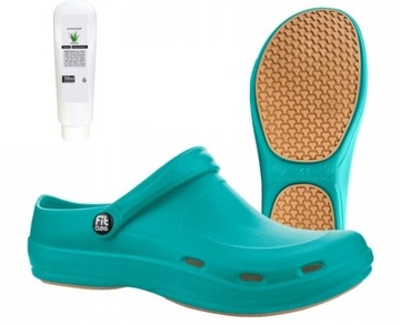 FitClog 001 Buty Klapki medyczne kucharskie 39 turkusowy