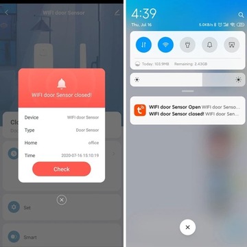 CZUJNIK Antywłamaniowy OTWARCIA DRZWI OKNA ALARM CZUJKA TUYA, SMARTLIFE