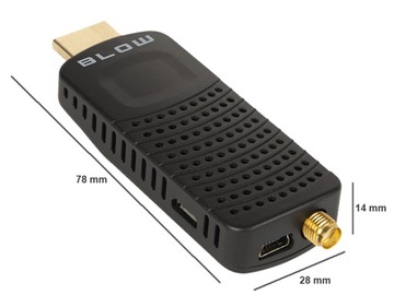 Маленький тюнер Blow DVB-T2 7000 FHD MINI, декодер H.265 с HDMI USB и записью