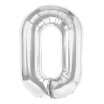 Balon foliowy SREBRNA cyfra cyferka 0 100 cm XL