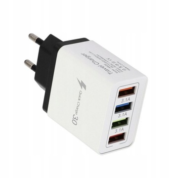 SZYBKA ŁADOWARKA SIECIOWA 4USB DO IPHONE ANDROID
