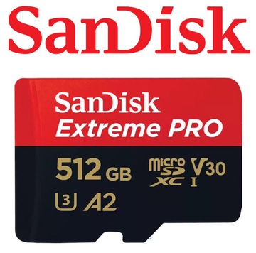 Карта Sandisk microSDXC Extreme Pro 512 ГБ, 200 МБ/с