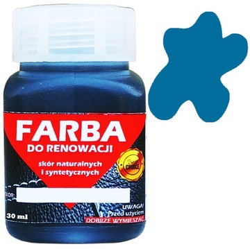 RENOWACJA SKÓRY TAPICERKI FARBA NIEBIESKI 30ml