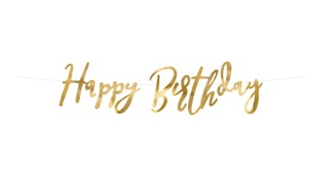 Baner złoty Happy Birthday - Gold