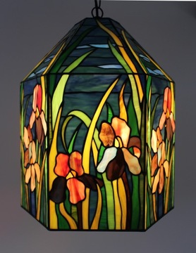 Lampa witrażowa Irysy, lampion Tiffany Irys Kwiaty