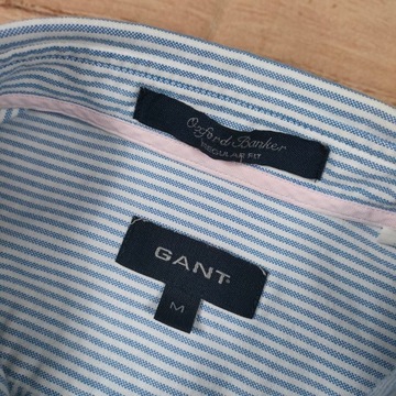 GANT Oxford Banker Koszula Męska Paski Logo r. M