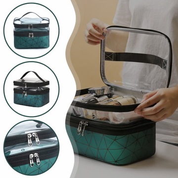 KOSMETYCZKA DAMSKA PODRÓŻNA KUFEREK DUŻA KOSMETYKI