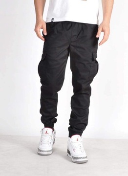 Spodnie 3XL Bossline Cargo Joggery Czarne XXXL