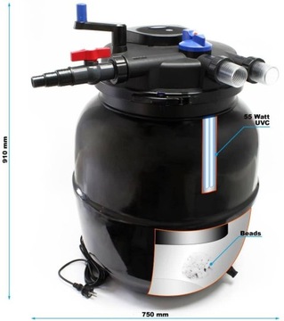 САМООЧИЩАЮЩИЙСЯ ФИЛЬТР НАДАЧИ CPF-50000 УФ-ЛАМПА 55ВТ ДО 80000Л