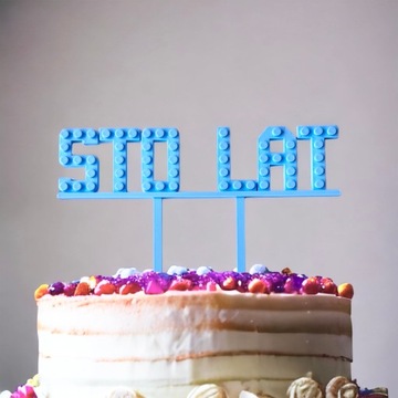 Топпер для торта «С ДНЕМ РОЖДЕНИЯ» в стиле LEGO. Украшение торта для ребенка ЭКО Каявис