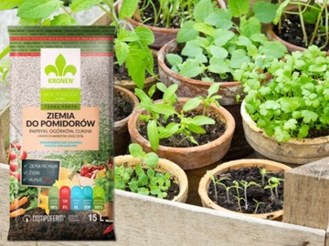 Podłoże BIO Ziemia do wysiewu POMIDORÓW PAPRYKI OGÓRKÓW CUKINII WARZYW 15L