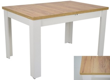 Stół C-2 BIAŁY blat DĄB 80x120/160 Rozkładany