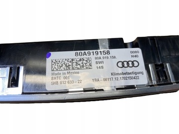 AUDI Q5 80A PANEL KLIMATIZACE ZADNÍ 80A919158