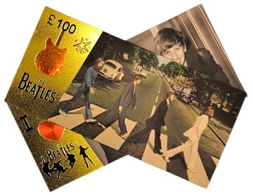Уникальная позолоченная коллекционная банкнота THE BEATLES в ПОДАРОК