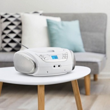 ПОРТАТИВНОЕ FM-РАДИО BOOMBOX CD MP3 USB AUX IN ВЫХОД НА НАУШНИКИ