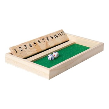 Shut The Box Wooden Board Dice Game with 12 Numbers Tabletop Traditional