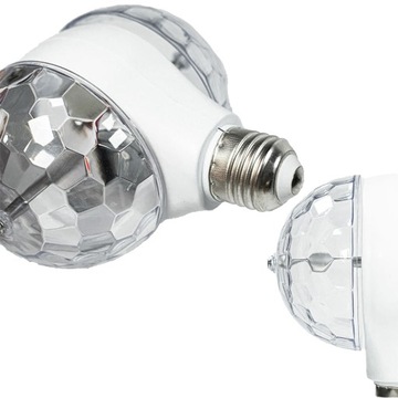 RGB ЛАМПОЧКА ВРАЩАЮЩАЯСЯ СВЕТОДИОДНАЯ DICO BALL POWERFUL XL