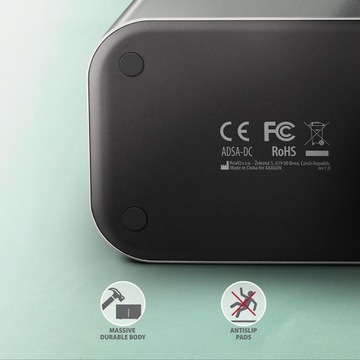 Док-станция USB-C 3.2 Gen1 для 2 твердотельных/жестких дисков SATA 6 Гбит/с 2,5 дюйма с функцией клонирования