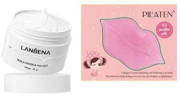LANBENA 60SZT maska oczyszczająca pory Zaskórniki Pilaten lip kit na usta