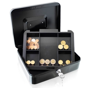 МЕТАЛЛИЧЕСКИЙ СЕЙФ ДЛЯ ДЕНЕГ 25СМ, ЧЕРНЫЙ