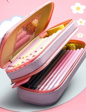 Школьный пенал Единорог, два отделения, фломастеры, мелки, для девочек