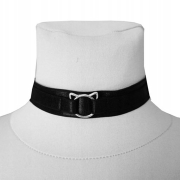Obroża rockowa choker Donna głowa kota