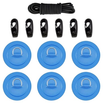Naszywka D Rings Pad Kayak Bungee Shock Cord Blue
