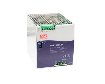 Zasilacz na szynę DIN trójfazowy Mean Well TDR-960-24 960W 24V 40A