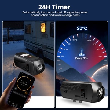 Обогреватель стоянки, 2 кВт, 12/24 В, Bluetooth, дизельный