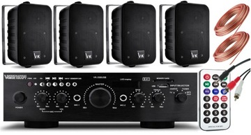 KOLUMNY ŚCIENNE 4 SZT WZMACNIACZ BLUETOOTH RADIO