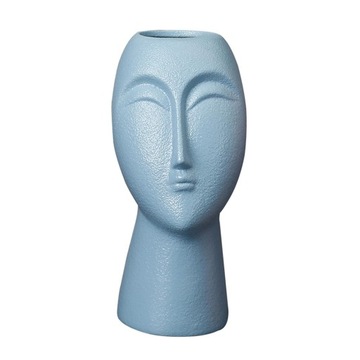 Dekoracja ceramiczna wazon na kwiaty, nowoczesny ludzki niebieski