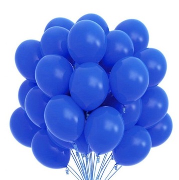 Balony metaliczne gumowe NIEBIESKIE wesele urodziny 100 szt GRANATOWE 25 cm