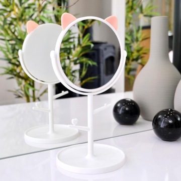 LUSTERKO KOSMETYCZNE STOJĄCE DO MAKIJAŻU KOTEK