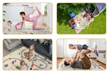 ДЕТСКАЯ ПЛОЩАДКА С ПОРОНКОВЫМ КОВРИКОМ 150х180 см 4 РУЧКИ + 50 МЯЧИКОВ