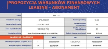 Opel Mokka II 2025 Opel Mokka najnowszy moc 156KM akumulator 54 kW 526zl netto miesiecznie