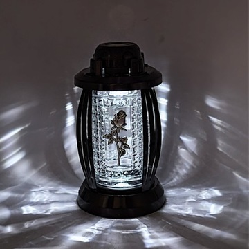 Солнечная свеча для могилы Светодиодный солнечный фонарь Black Shrine Rose 25 см