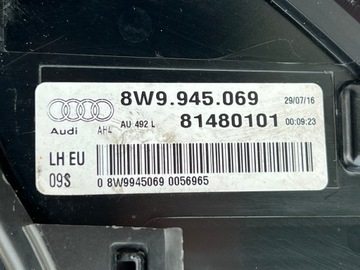 AUDI A4 B9 8W9 KOMBI AVANT SVĚTLO LEVÝ ZADNÍ BLATNÍK 8W9945069