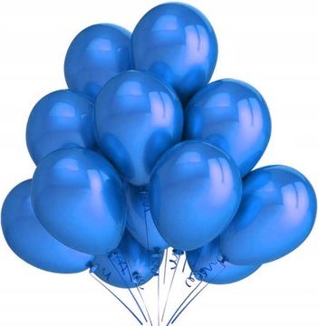 Balony Metaliczne NIEBIESKIE Chrzest Ślub Wesele Komunia 12 cali 25szt.